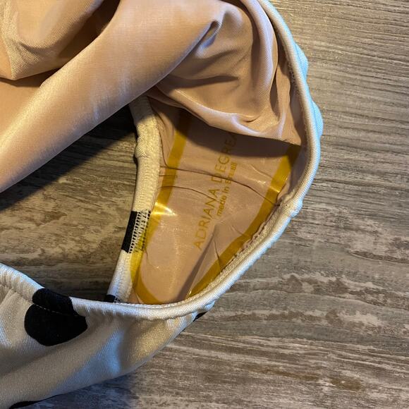 2pc Set Adriana Degreas Pois Polka Dot Strapless Bandeau High Waisted Bikini - Picture 7 of 8